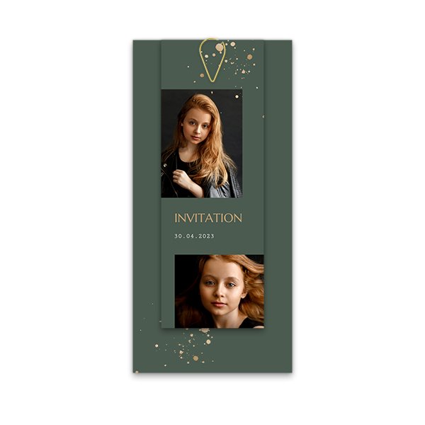 Mehrteilige Grusskarte Gold - 12 Stk. 9,3 x 19,6 cm