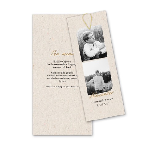 Two-piece card Gold - set of 12 (19,6 x 9,3 cm) 