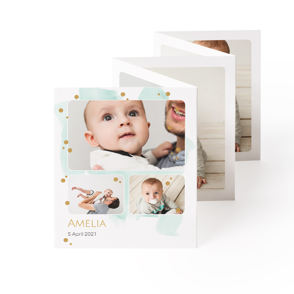 Fold out photo card Portrait (7,1 x 8,8 cm)