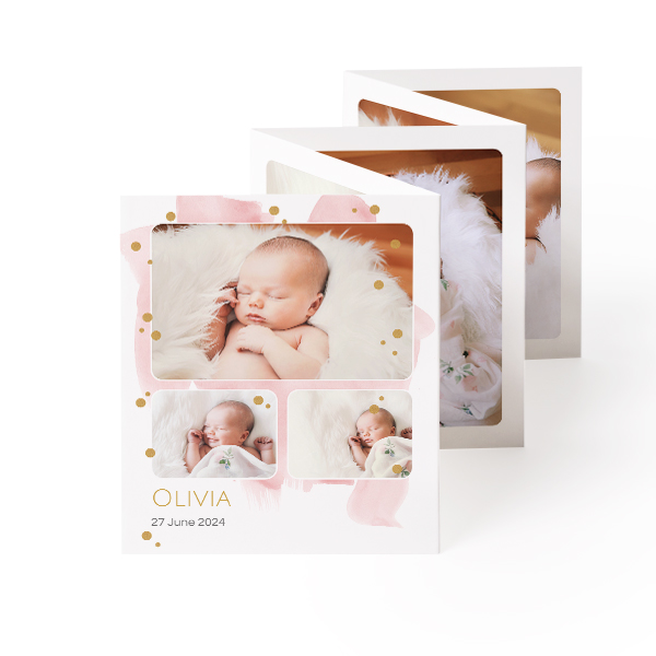 Fold out photo card Portrait (7,1 x 8,8 cm)