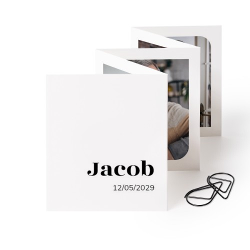 Grusskarte 10-seitig rechteckig mit schwarzen Klammern - 12 Stk. (7,1 x 8,8 cm)