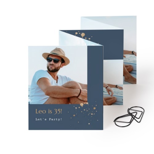 Grusskarte 10-seitig rechteckig mit schwarzen Klammern - 12 Stk. (7,1 x 8,8 cm)