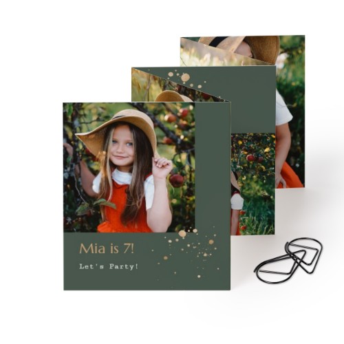 Grusskarte 10-seitig rechteckig mit schwarzen Klammern - 12 Stk. (7,1 x 8,8 cm)