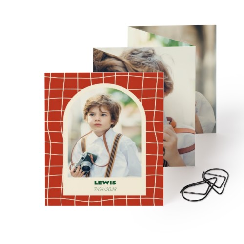 Fold out photo card Portrait Black paperclip - set of 12 (7,1 x 8,8 cm)