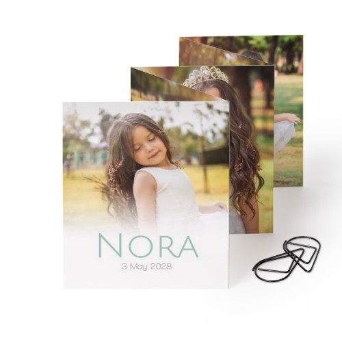 Grusskarte 10-seitig rechteckig mit schwarzen Klammern - 12 Stk. (7,1 x 8,8 cm)