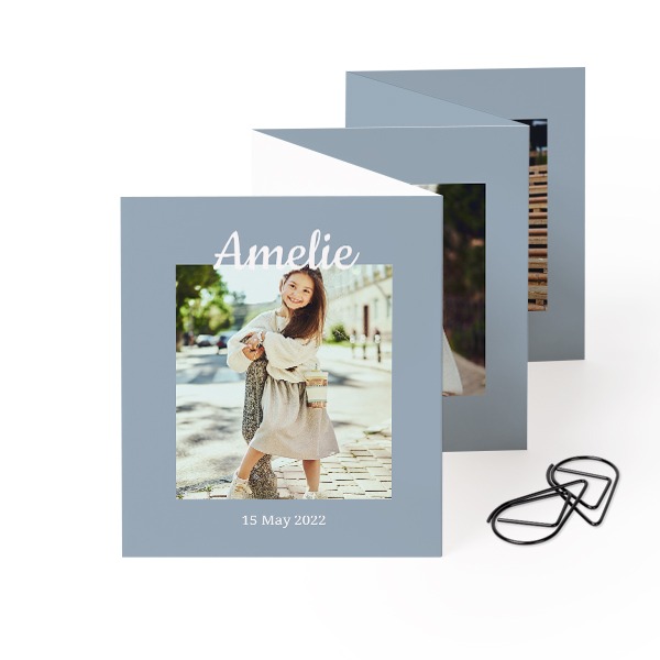 Fold out photo card Portrait Black paperclip - set of 12 (7,1 x 8,8 cm) Fold out photo card Portrait Black paperclip - set of 12 (7,1 x 8,8 cm)