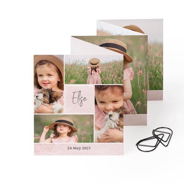 Zigzag fotokaartje Staand Zwarte Paperclip - Set van 12 (7,1 x 8,8 cm)