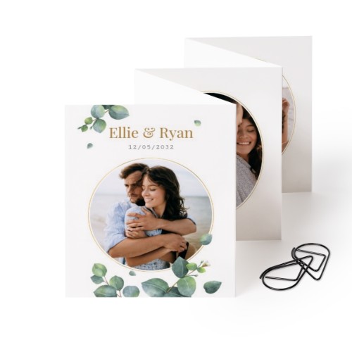 Fold out photo card Portrait Black paperclip - set of 12 (7,1 x 8,8 cm)