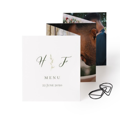 Zigzag fotokaartje Staand Zwarte Paperclip - Set van 12 (7,1 x 8,8 cm)