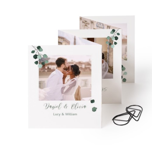 Grusskarte 10-seitig rechteckig mit schwarzen Klammern - 12 Stk. (7,1 x 8,8 cm)