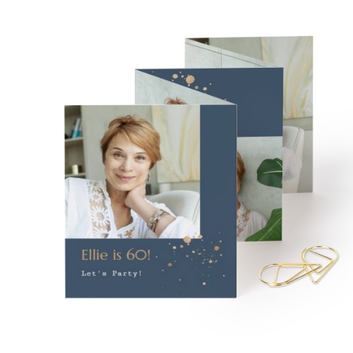 Carte portfolio Portrait - trombone doré - lot de 12 (7,1 x 8,8 cm)