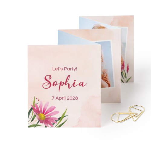 Fotokort 10 sidor Stående med Guldfärgat gem - 12 st (7,1 x 8,8 cm)