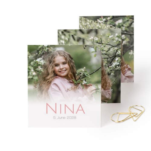 Fotokort 10 sider Stående med Gullfarget klips - 12 stk (7,1 x 8,8 cm)