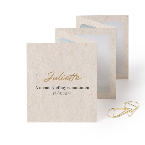 Fotokort 10 Sider Portræt Guldfarvet klips - 12 stk (7,1 x 8,8 cm)