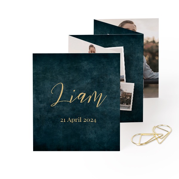 Fotokort 10 sider Stående med Gullfarget klips - 12 stk (7,1 x 8,8 cm)