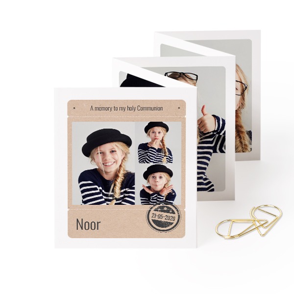 Carte portfolio Portrait - trombone doré - lot de 12 (7,1 x 8,8 cm)