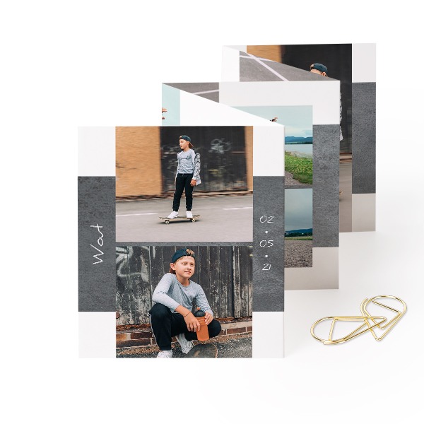 Fold out photo card Portrait Gold paperclip - set of 12 (7,1 x 8,8 cm) Fold out photo card Portrait Gold paperclip - set of 12 (7,1 x 8,8 cm)