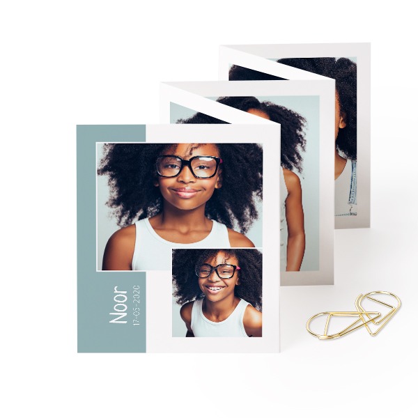 Grusskarte 10-seitig rechteckig mit goldfarbenen Klammern - 12 Stk. (7,1 x 8,8 cm)