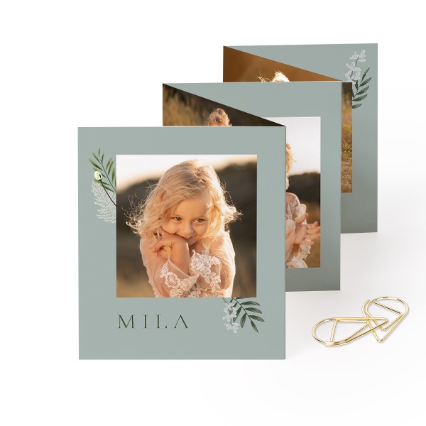 Fold out photo card Portrait Gold paperclip - set of 12 (7,1 x 8,8 cm) Fold out photo card Portrait Gold paperclip - set of 12 (7,1 x 8,8 cm)