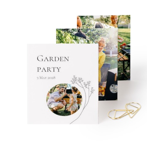 Grusskarte 10-seitig rechteckig mit goldfarbenen Klammern - 12 Stk. (7,1 x 8,8 cm)