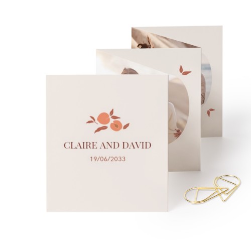 Carte portfolio Portrait - trombone doré - lot de 12 (7,1 x 8,8 cm)