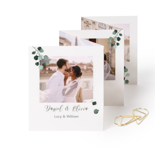 Carte portfolio Portrait - trombone doré - lot de 12 (7,1 x 8,8 cm)