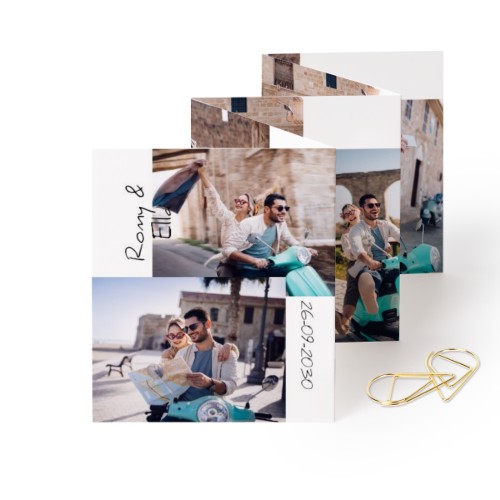 Portfoliokaart Rechthoek Gouden Paperclip (set van 12) (7,1 x 8,8 cm)