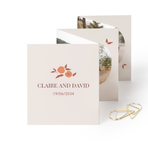 Carte portfolio Portrait - trombone doré - lot de 12 (7,1 x 8,8 cm)