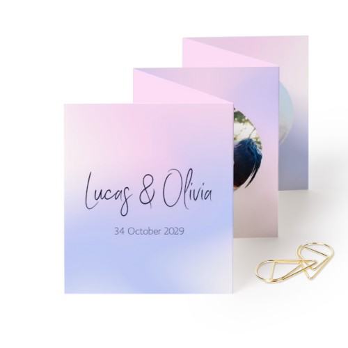 Zigzag fotokaartje Staand Gouden Paperclip - Set van 12 (7,1 x 8,8 cm)