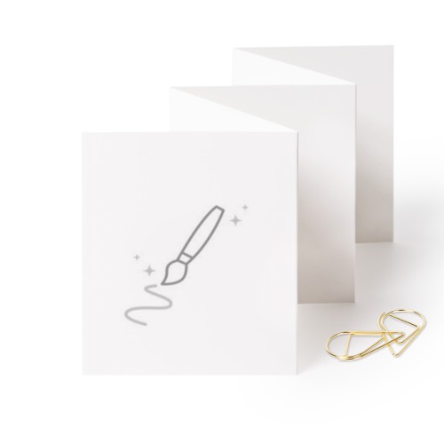 Portfoliokaart Rechthoek Gouden Paperclip (set van 12) (7,1 x 8,8 cm)