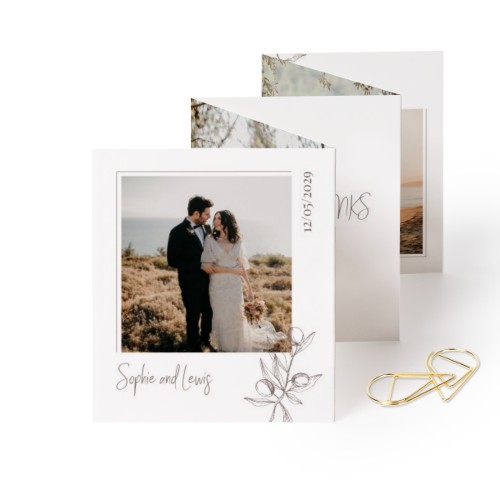 Portfoliokaart Rechthoek Gouden Paperclip (set van 12) (7,1 x 8,8 cm)