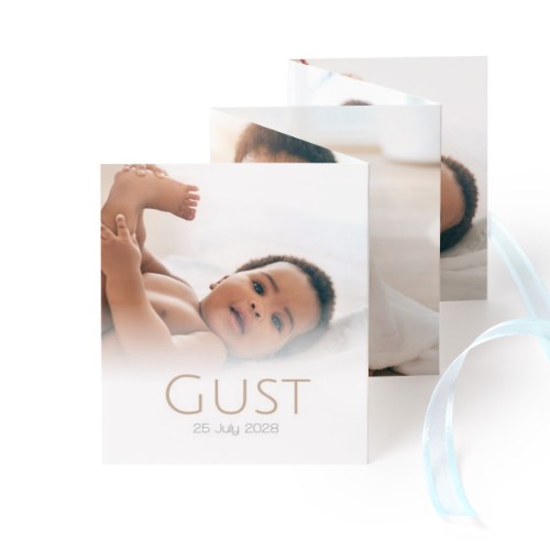 Grusskarte 10-seitig Hochformat Blau Schleife - 12 Stk. (7,1 x 8,8 cm)