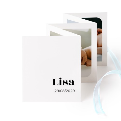 Carte portfolio Portrait (lot de 12) ruban Bleu (7,1 x 8,8 cm)