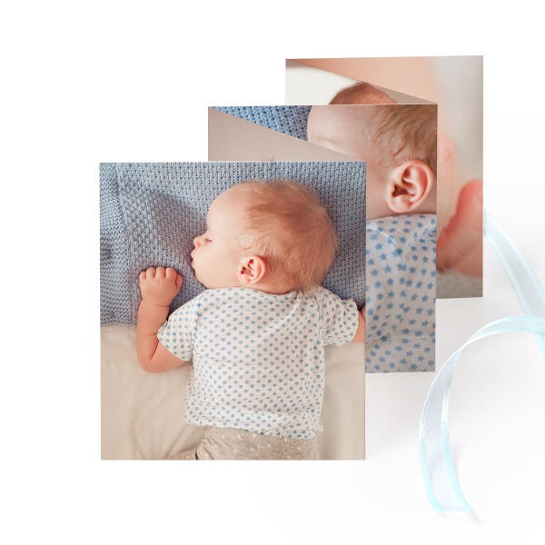 Fold out photo card Portrait blue ribbon - set of 12 (7,1 x 8,8 cm) Fold out photo card Portrait blue ribbon - set of 12 (7,1 x 8,8 cm)