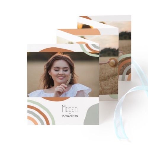 Carte portfolio Portrait (lot de 12) ruban Bleu (7,1 x 8,8 cm)