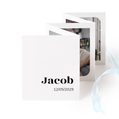 Grusskarte 10-seitig Hochformat Blau Schleife - 12 Stk. (7,1 x 8,8 cm)