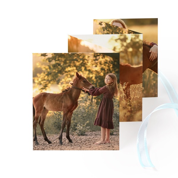 Fold out photo card Portrait blue ribbon - set of 12 (7,1 x 8,8 cm) Fold out photo card Portrait blue ribbon - set of 12 (7,1 x 8,8 cm)