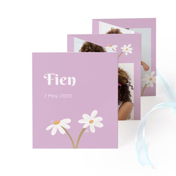 Fold out photo card Portrait blue ribbon  - set of 12 (7,1 x 8,8 cm) Fold out photo card Portrait blue ribbon  - set of 12 (7,1 x 8,8 cm)