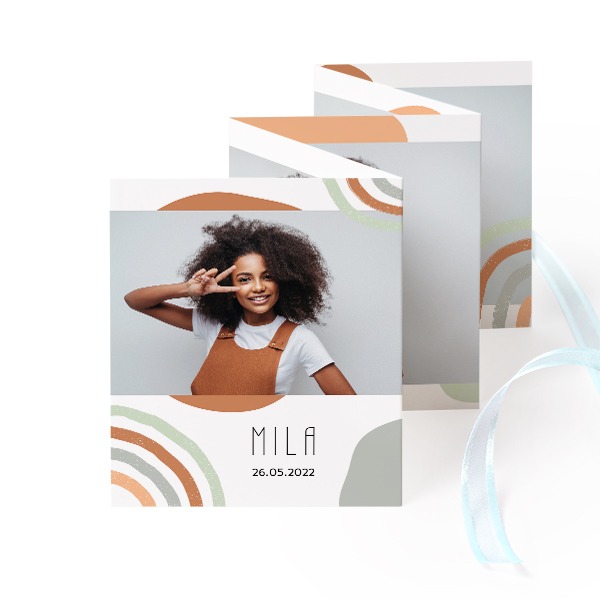 Fotokort 10 sider Portræt Blå bånd - 12 stk (7,1 x 8,8 cm)