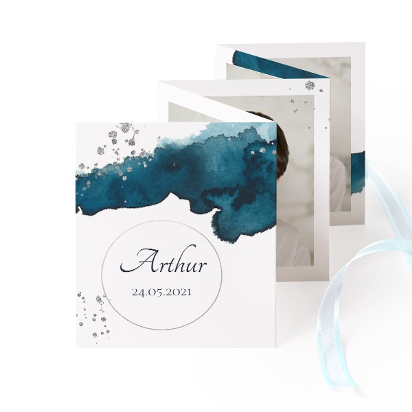 Carte portfolio Portrait (lot de 12) ruban Bleu (7,1 x 8,8 cm) Carte portfolio Portrait (lot de 12) ruban Bleu (7,1 x 8,8 cm)