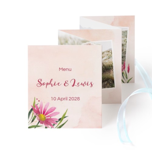 Carte portfolio Portrait (lot de 12) ruban Bleu (7,1 x 8,8 cm)