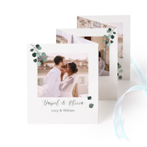 Carte portfolio Portrait (lot de 12) ruban Bleu (7,1 x 8,8 cm)