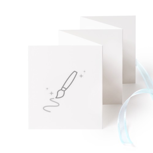 Fold out photo card Portrait blue ribbon  - set of 12 (7,1 x 8,8 cm)