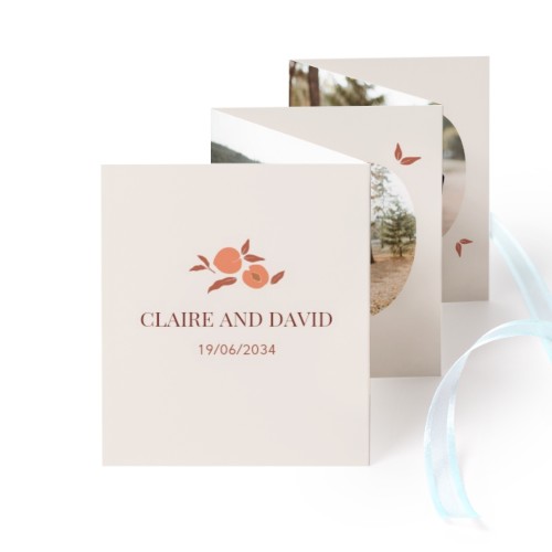 Carte portfolio Portrait (lot de 12) ruban Bleu (7,1 x 8,8 cm)