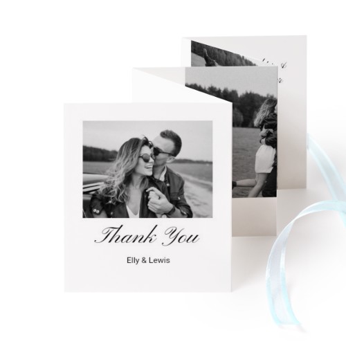 Portfoliokaart Rechthoek (Set van 12) Blauw lint (7,1 x 8,8 cm)