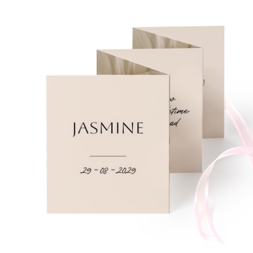 Fold out photo card Portrait pink ribbon - set of 12 (7,1 x 8,8 cm)