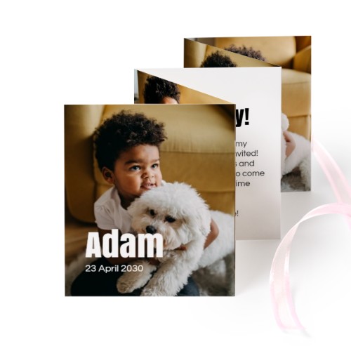 Fotokort 10 sider Stående Rosa bånd - 12 stk (7,1 x 8,8 cm)