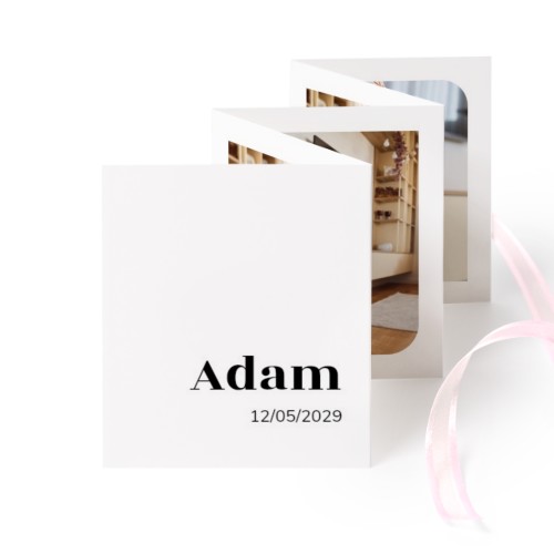 Fotokort 10 sider Portræt Lyserøde bånd - 12 stk (7,1 x 8,8 cm)