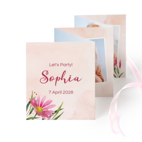 Fotokort 10 sidor Stående rosa band - 12 st (7,1 x 8,8 cm)