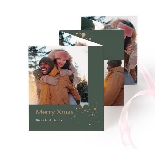 Carte portfolio Portrait (lot de 12) ruban rose (7,1 x 8,8 cm)